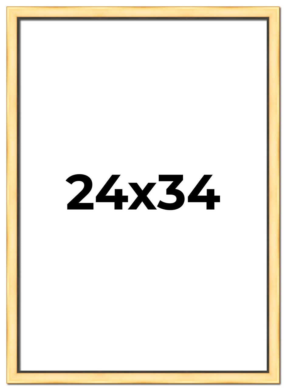 Simple Gold Picture Frame - UV Acrylic, Foam Board Backing, Hanging Hardware